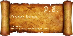 Prokop Bence névjegykártya