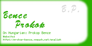 bence prokop business card